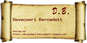 Devecseri Bernadett névjegykártya
